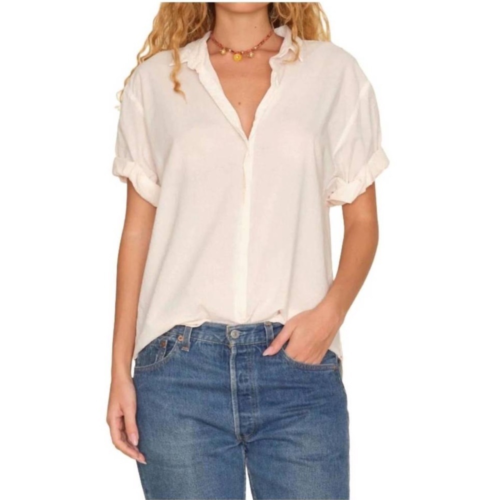 3. XIRENA channing shirt in cream peach